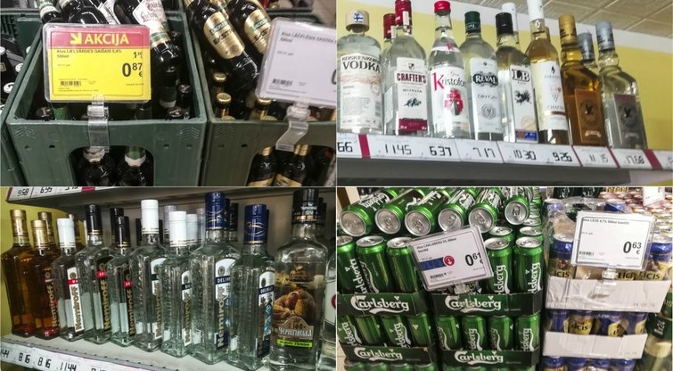 Alkoholinių gėrimų kainos Latvijoje po akcizų padidinimo (nuotr. tv3.lt)