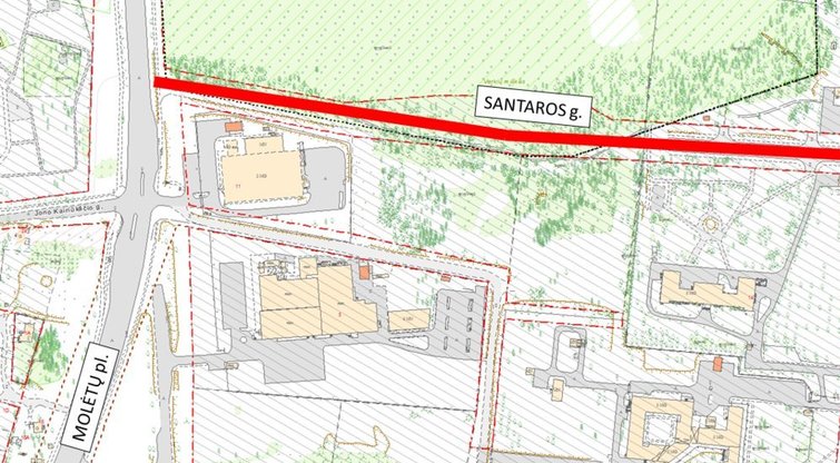 Sostinėje nutiesta nauja 3 eismo juostų Santaros gatvė (nuotr. Sauliaus Žiūros)