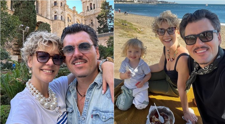 Liucina ir Tadas Rimgailos su sūnumi (nuotr. Instagram)