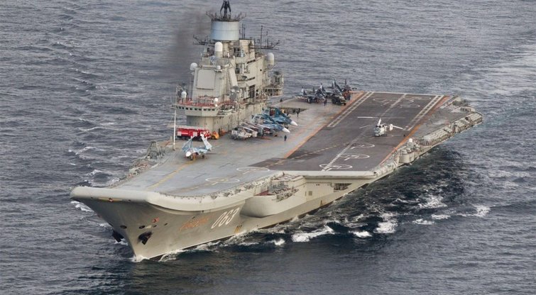 Rusijos lėktuvnešis „Admiral Kuznecov“ (nuotr. SCANPIX)