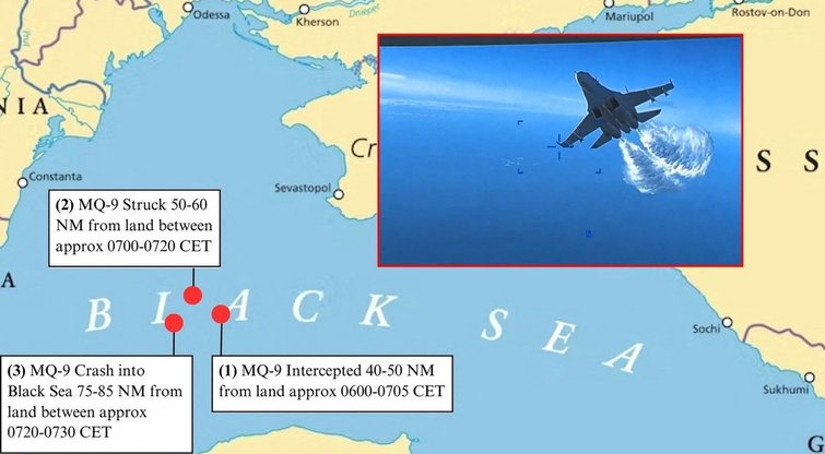 Rusija išsidavė: tyčia taranavo amerikiečių droną (nuotr. SCANPIX) tv3.lt fotomontažas