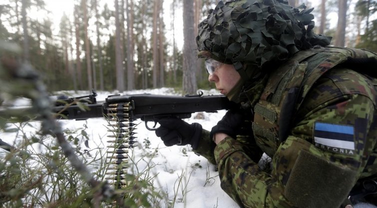 Estijos kariuomenė ir savanoriai ruošiasi karui žiemos sąlygomis (nuotr. SCANPIX)