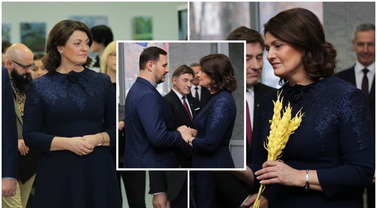 Diana Nausėdienė pademonstravo subtilią eleganciją: suknelė atspindėjo gedulą (Nuotr. LR Prezidentūra)  