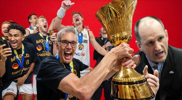 Vokietijos rinktinės triumfas pasaulio čempionate: ko Lietuva gali pasimokyti iš šios sėkmės istorijos?  (nuotr. SCANPIX) tv3.lt fotomontažas
