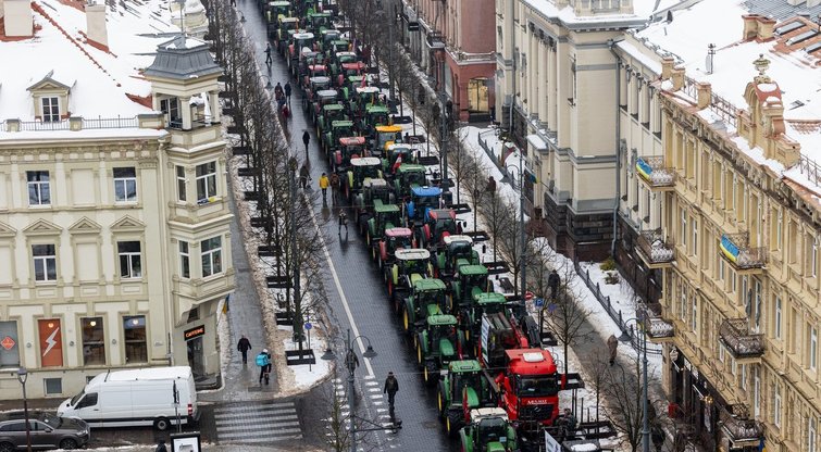 Ūkininkų protestas. (Paulius Peleckis/BNS)  