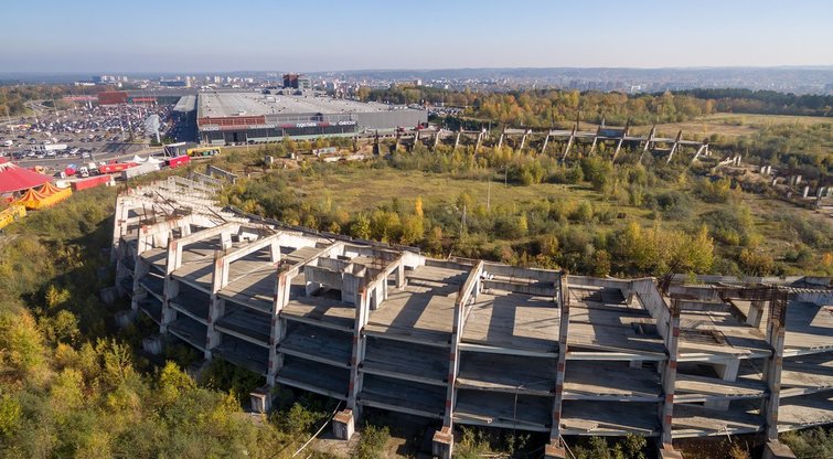 Nepastatytas stadionas Vilniuje (nuotr. tv3.lt)