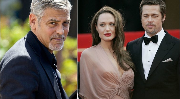 George'as Clooney, Angelina Jolie ir Bradas Pittas  