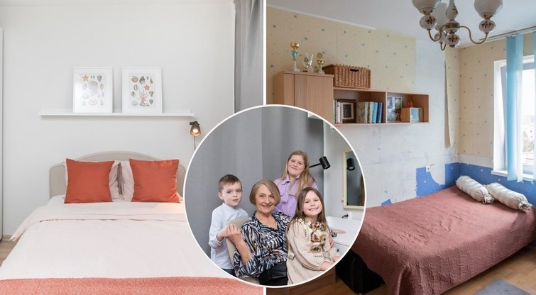 PRIEŠ ir PO: virš 40 metų skaičiuojantis senjorės miegamasis virto jaukiu ir šiuolaikišku  