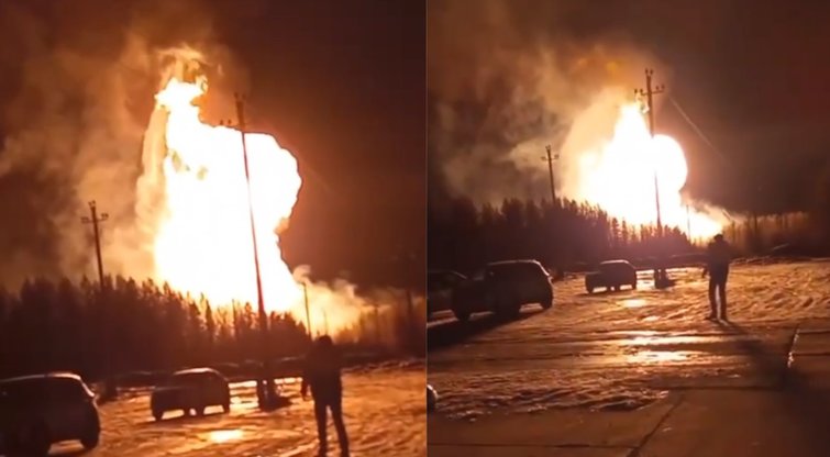 Rusijoje – galingas dujotiekio sprogimas (tv3.lt fotomontažas)