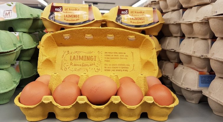 Ant kraiko laikomų vištų kiaušiniai (nuotr. Gamintojo)