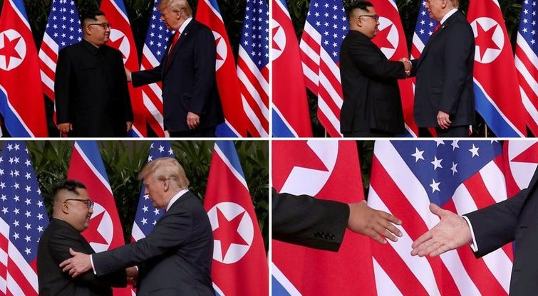Donaldas Trumpas ir Kim Jong Unas  (nuotr. SCANPIX)