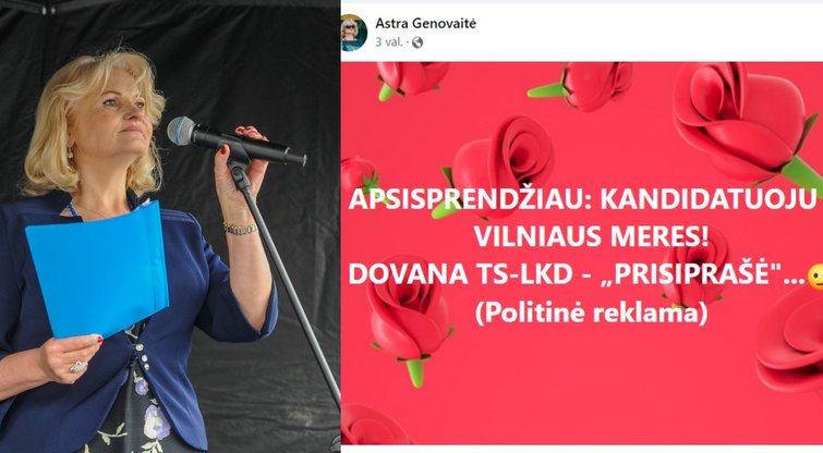 Astra Astrauskaitė kandidatuos į Vilniaus merus (tv3.lt koliažas)