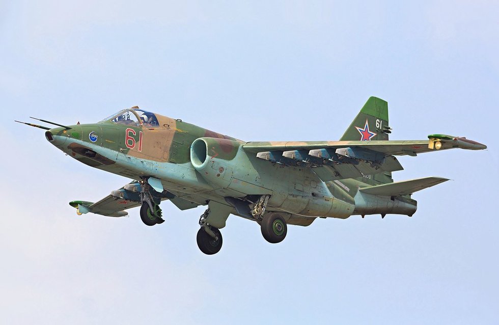 Rusijos šturmo lėktuvas Su-25 (nuotr. Wikipedia)