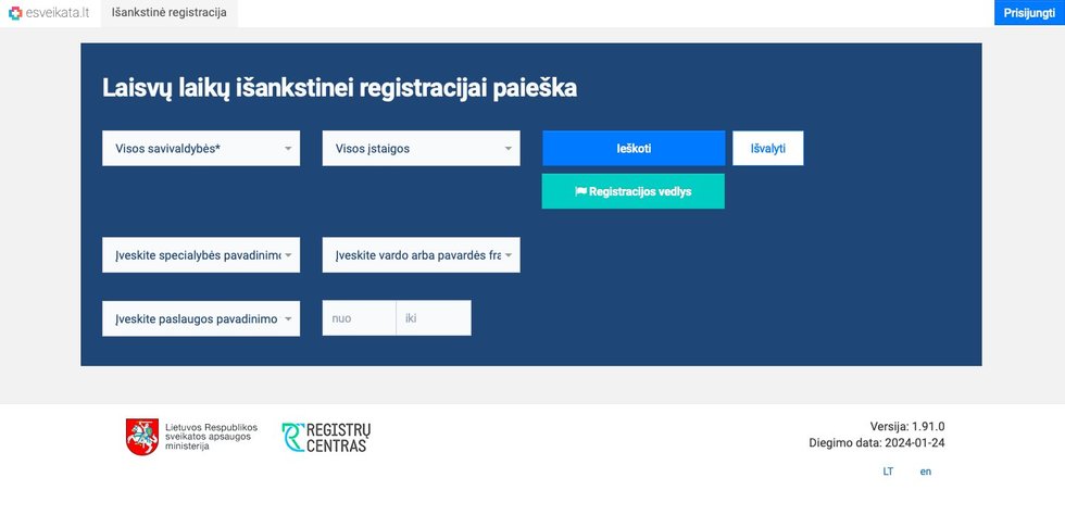 Išankstinė pacientų registracija internetu (nuotr. esveikata.lt)