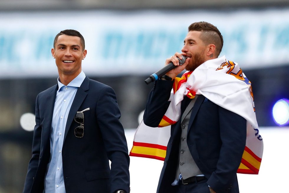 Cristiano Ronaldo ir Sergio Ramosas (nuotr. SCANPIX)
