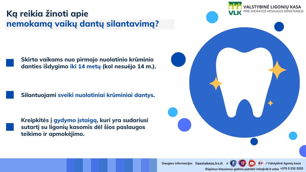 Nemokamas vaikų dantų silantavimas