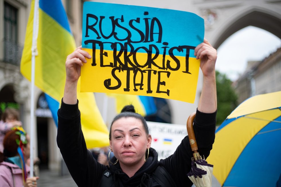protestas Vokietijoje, prieš Rusijos karą Ukrainoje (nuotr. SCANPIX)