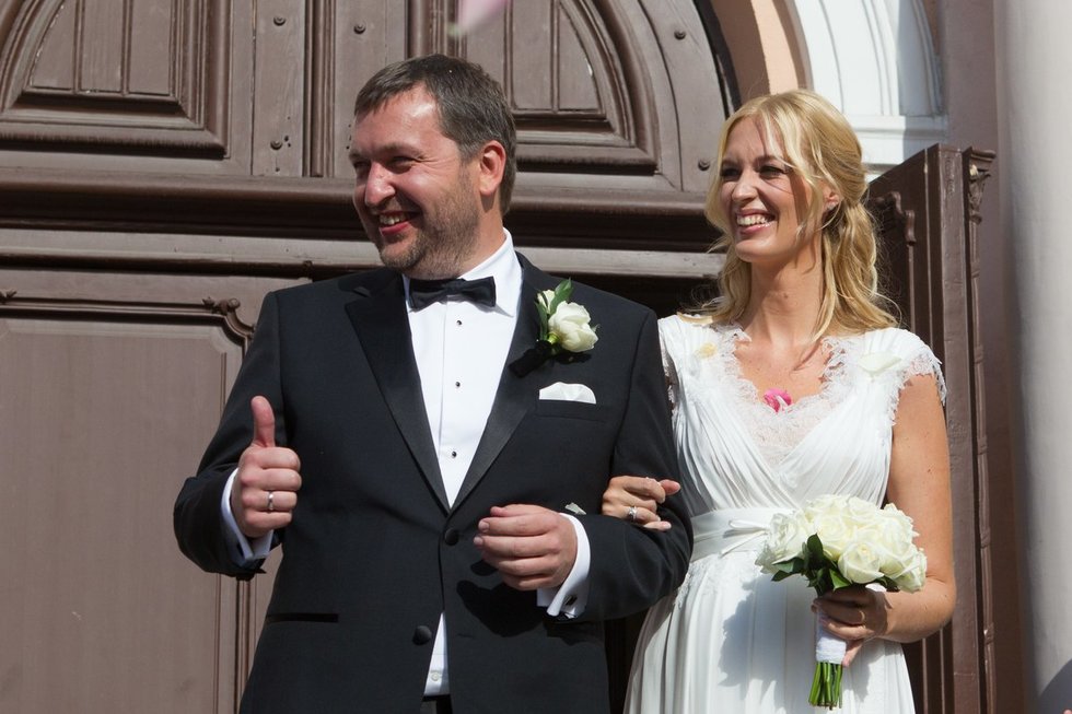 Antanas Guoga ir Aistė Guogienė per vestuves