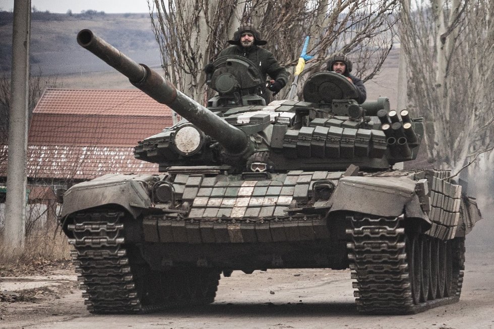 Ukrainos ginkluotųjų pajėgų tankas T-72 (nuotr. SCANPIX)