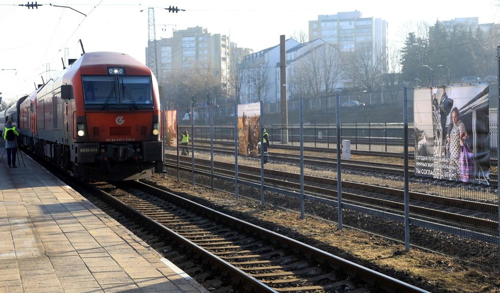 Traukinys Maskva-Kaliningradas Vilniuje (nuotr. SCANPIX)
