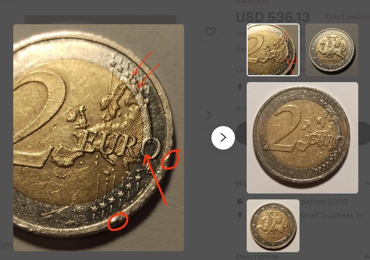 Vertingos lietuviškos monetos (svetainės ekrano nuotr.)