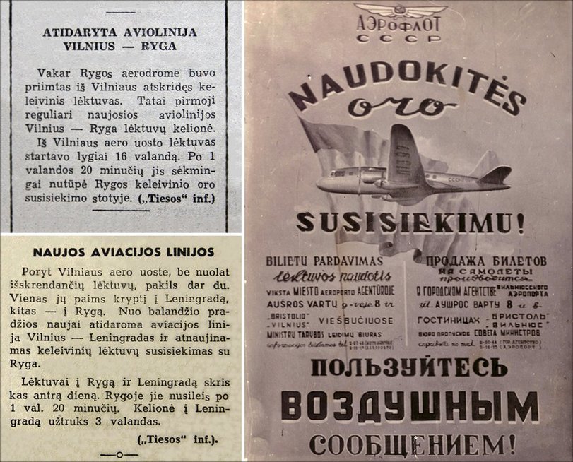 Oro uosto veikla 1947-1948 m. (nuotr. iš D. Pocevičiaus knygos „Istoriniai Vilniaus reliktai 1944-1990 m.“) 