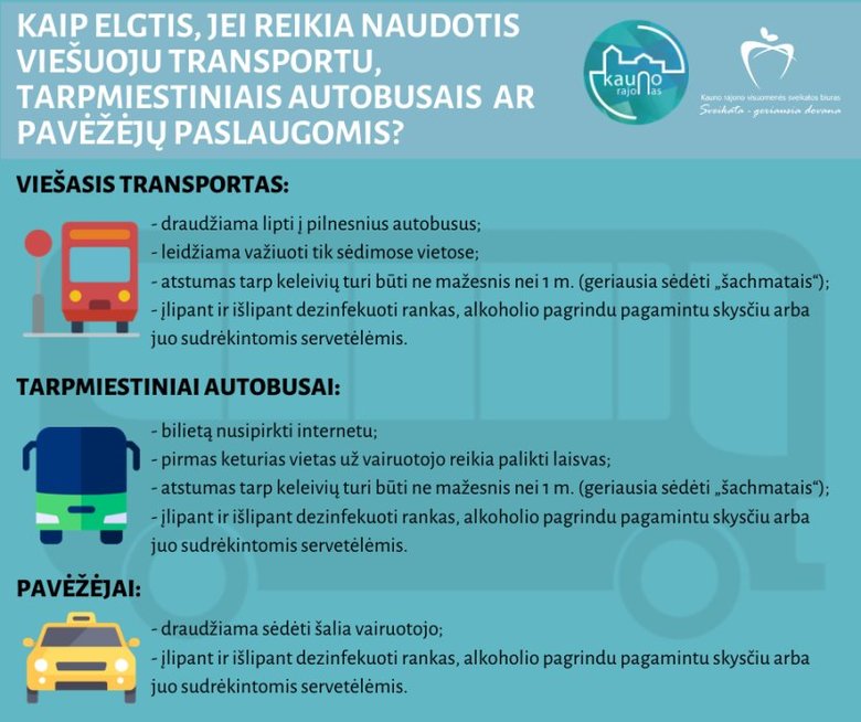 Transporto taisyklės karantino metu Lietuvoje