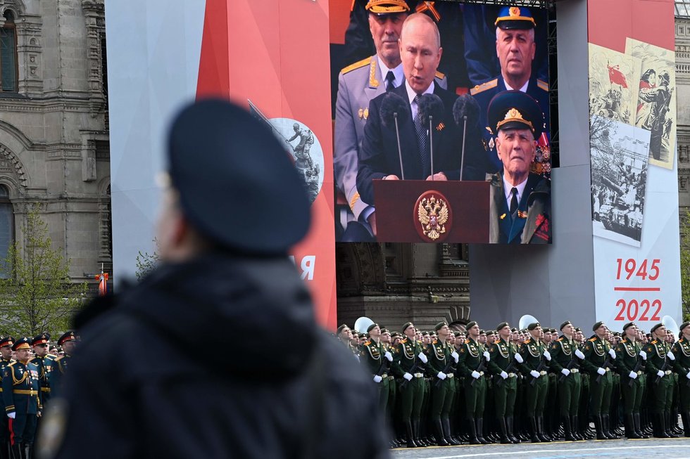 Vladimiras Putinas Pergalės dienos minėjime (nuotr. SCANPIX)