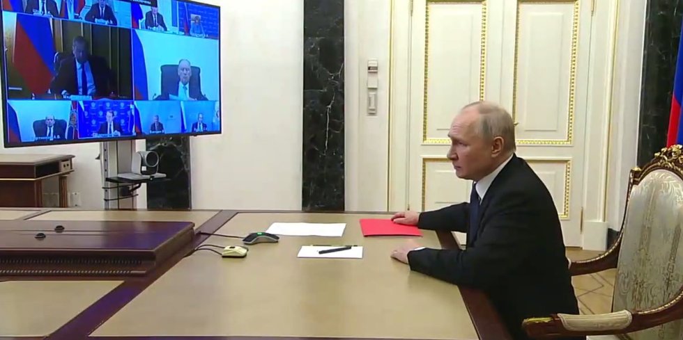 V. Putinas Saugumo tarybos susitikime (nuotr. Telegram)
