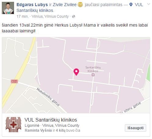Edgaras Lubys ir Živilė Vaškytė susilaukė sūnaus (nuotr. facebook.com)
