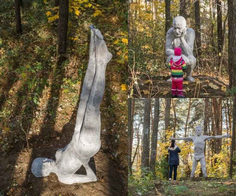 Mykolas Sauka „Skulptūros Viršuliškių miško parke“