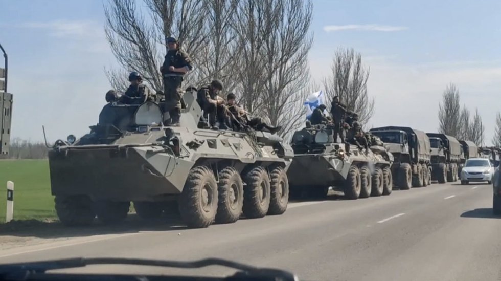 Užfiksuota link Donbaso judanti rusų kolona (nuotr. Telegram)