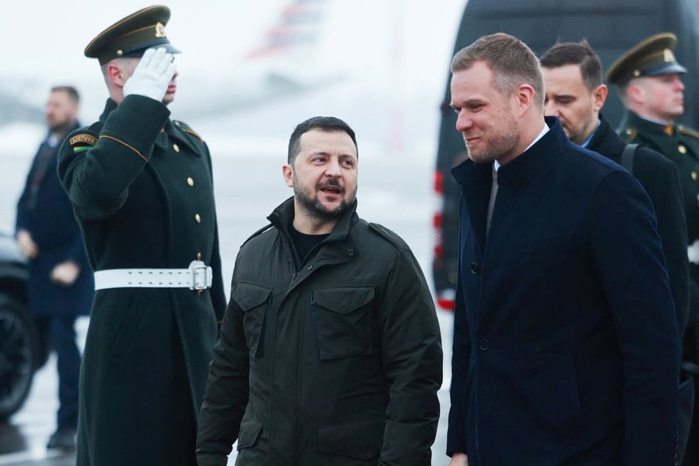 Į Lietuvą atvyko Ukrainos prezidentas Volodymyras Zelenskis (Lukas Balandis/ BNS nuotr.)