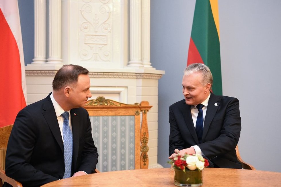 Lenkijos prezidentas Andrzejus Duda susitiko su Gitanu Nausėda (nuotr. Fotodiena/Justino Auškelio)