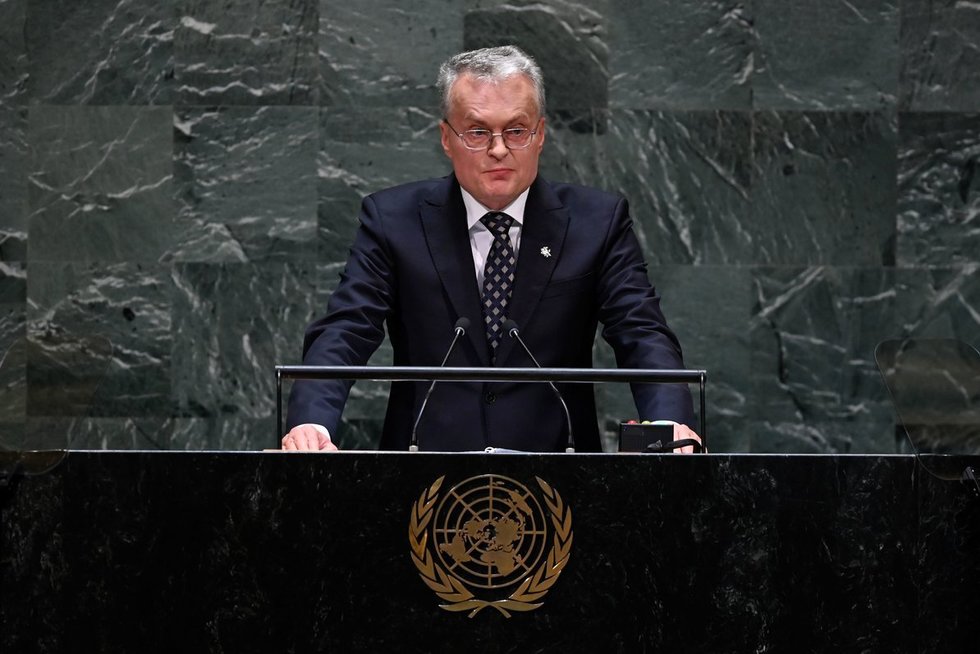 Gitanas Nausėda sakė kalbą JTO Generalinėje Asamblėjoje (nuotr. SCANPIX)