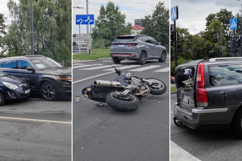 Vilniuje siautėjo girtutėlis vairuotojas: viena paskui kitos sukėlė 3 avarijas (tv3.lt koliažas)