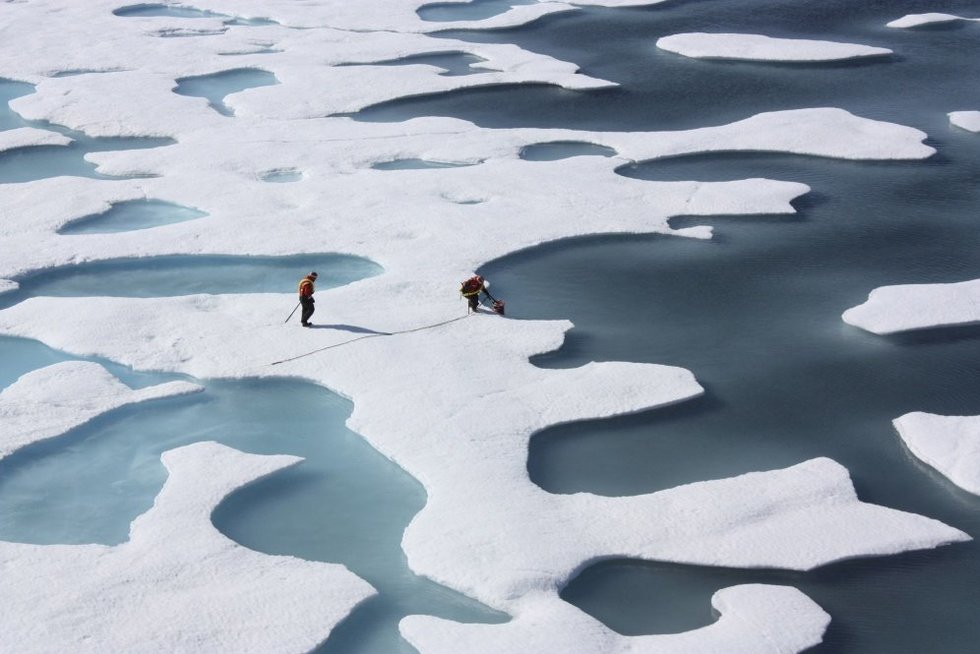 Rekordiškai šilti orai Arktyje lėmė masinį ledo tirpimą (nuotr. SCANPIX)