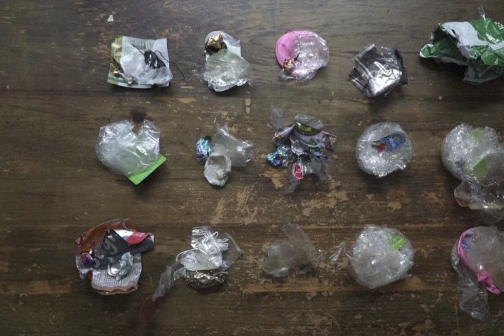 Kol vieni neišrūšiuoja savo atliekų, kiti jas sutalpina į uogienės stiklainį (nuotr. stop kadras)